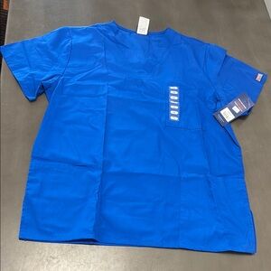 Blue V-Neck Scrub Top